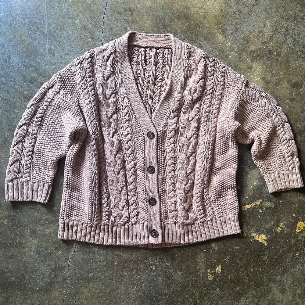 Quince 100% Organic Cotton Oversized Cable Cardigan